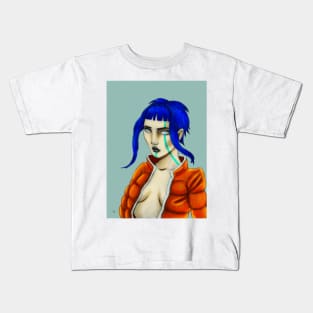 Blue-Haired Woman Kids T-Shirt